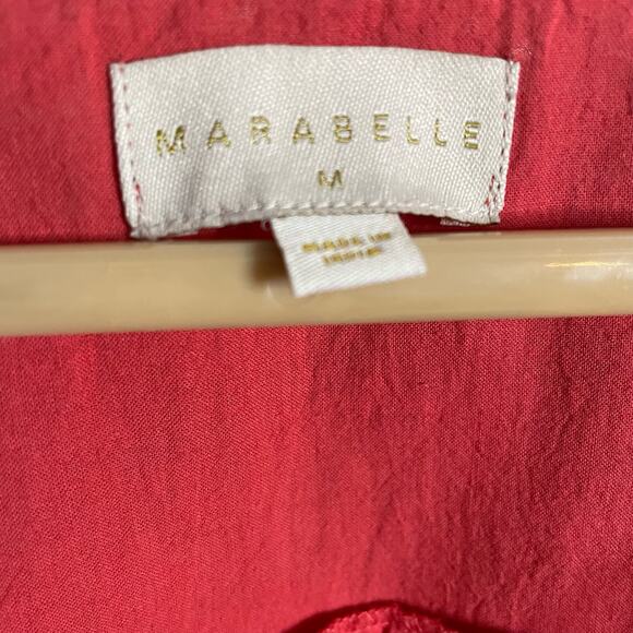 Marabella Tunic Tie Tassel Neck Crochet Details Top Red orange Medium - Picture 8 of 10